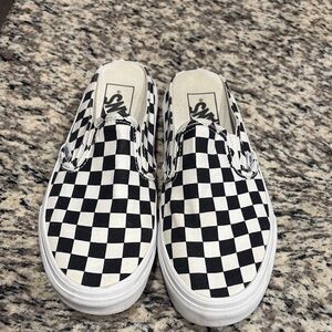 Vans Black and White Checkerboard Slip-Ons